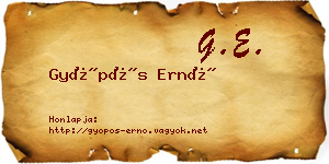 Gyöpös Ernő névjegykártya